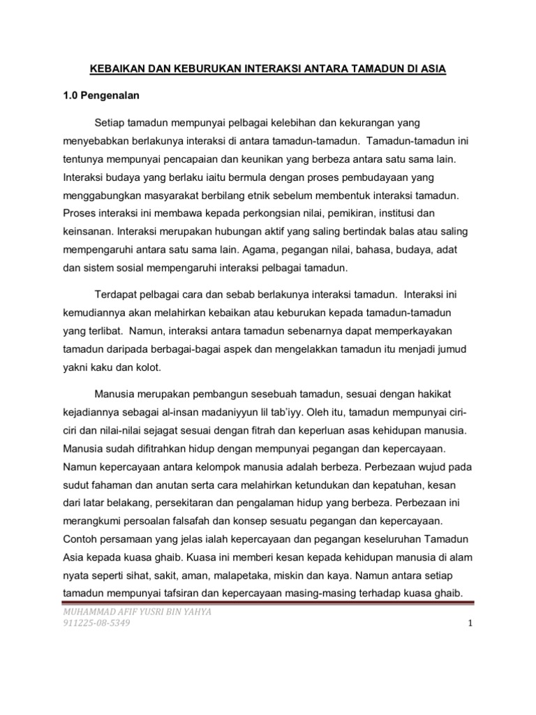 Titas Kebaikan Dan Keburukan Interaksi Antara Tamadun Di Asia 