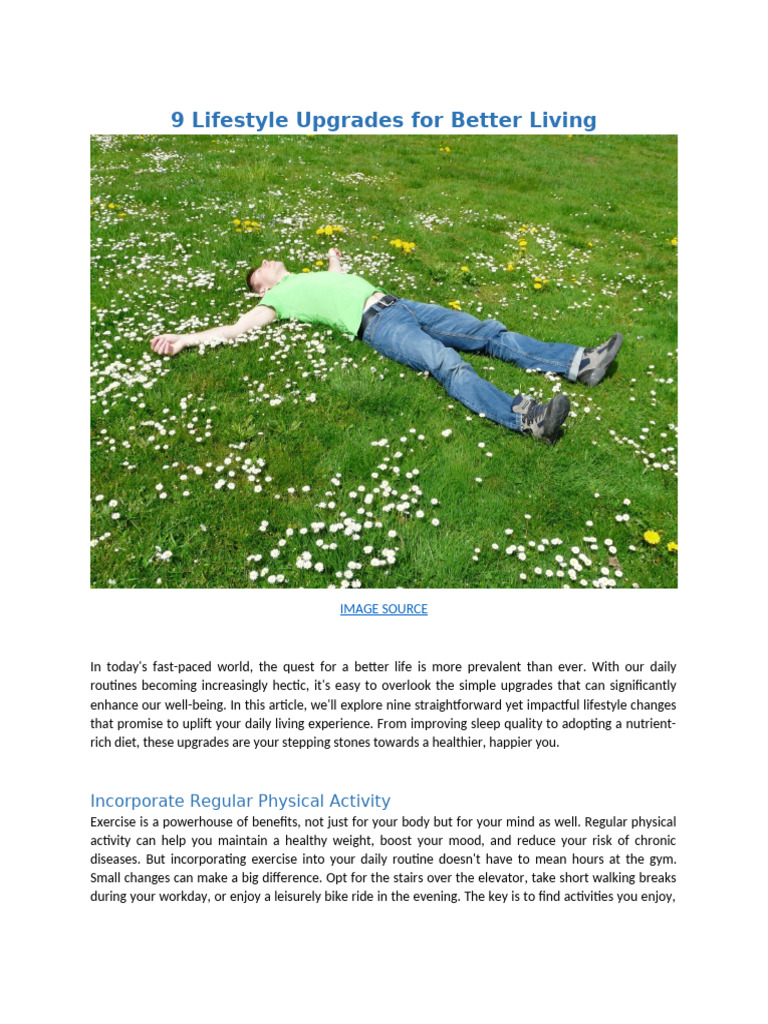 9 Simple Lifestyle Upgrades for Wellness | PDF | Personal Development ...