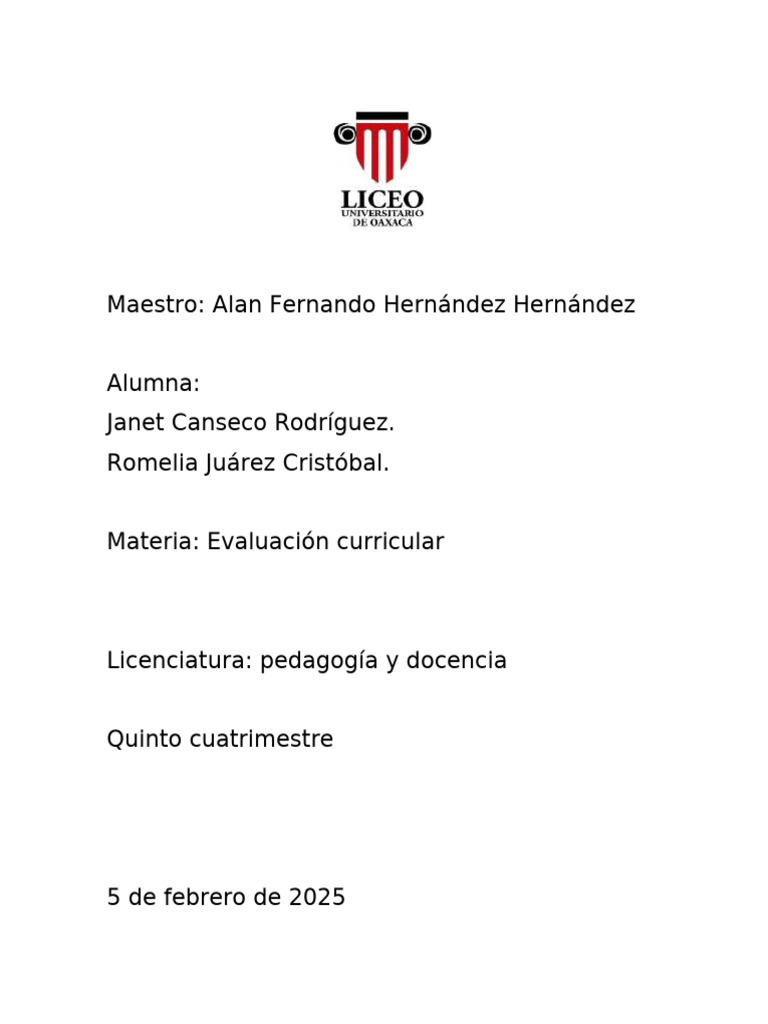 Evaluación Curricular en Pedagogía | PDF | Plan de estudios | Enseñando