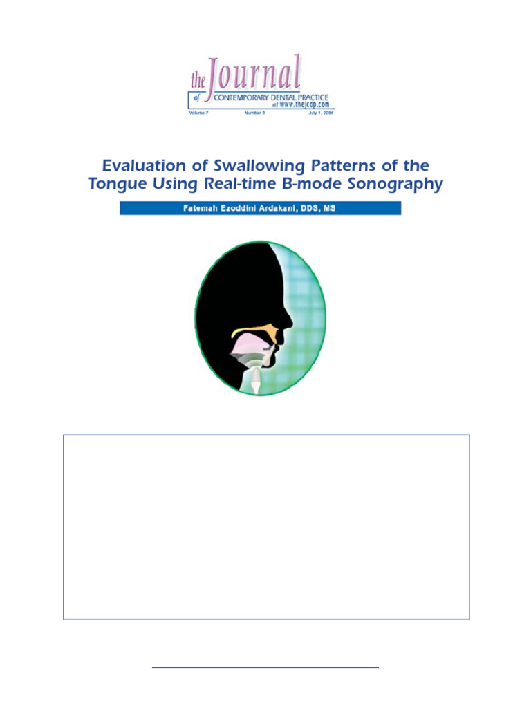 Tongue Swallowing Patterns via B-mode Sonography | PDF | Medical ...