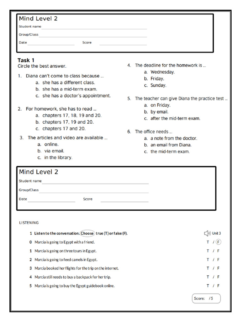 Listening Tasks | PDF