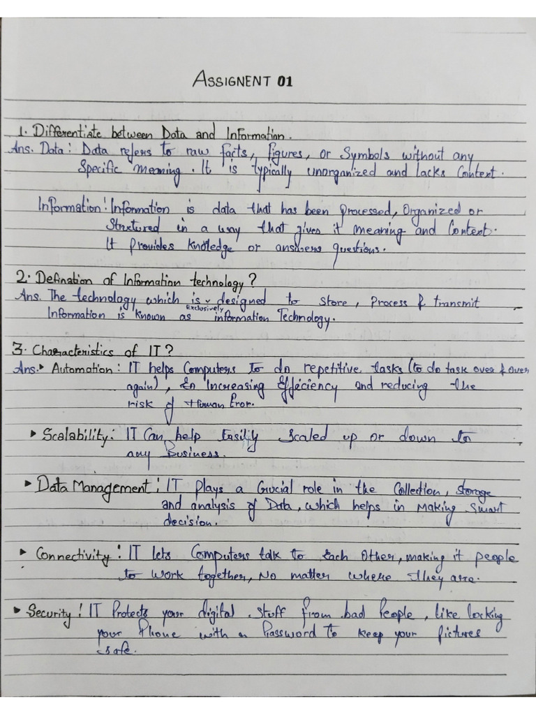 Assignment 1 of Information Technology. | PDF