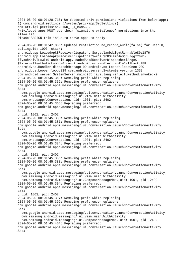 Priv-Permissions Violations Report | PDF | Android (Operating System ...