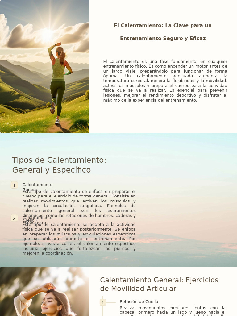 El Calentamiento La Clave para Un Entrenamiento Seguro y Eficaz | PDF ...