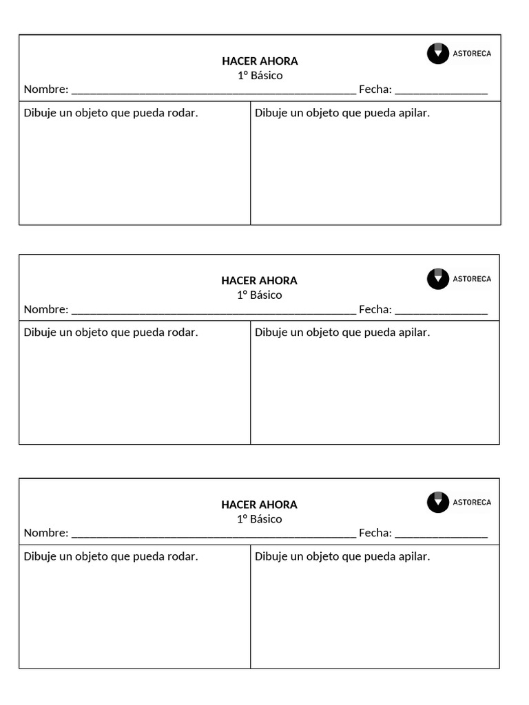 Dibujo de Objetos que Ruedan y Apilan | PDF