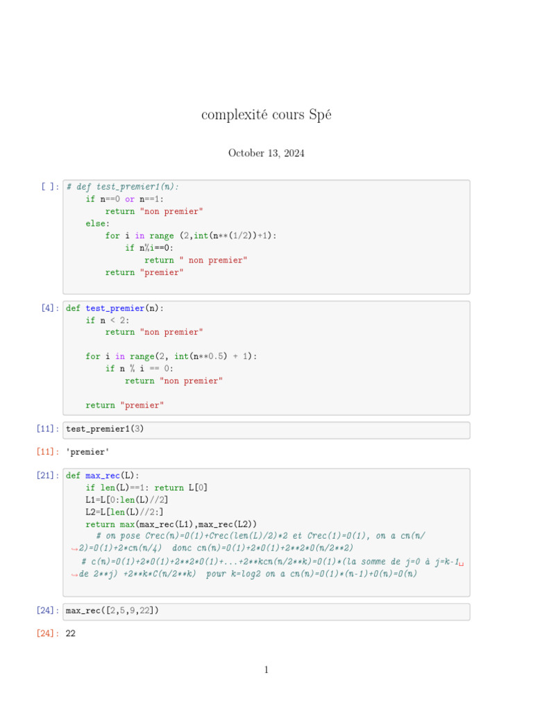 Complexité des algorithmes en Python | PDF | Programmation informatique