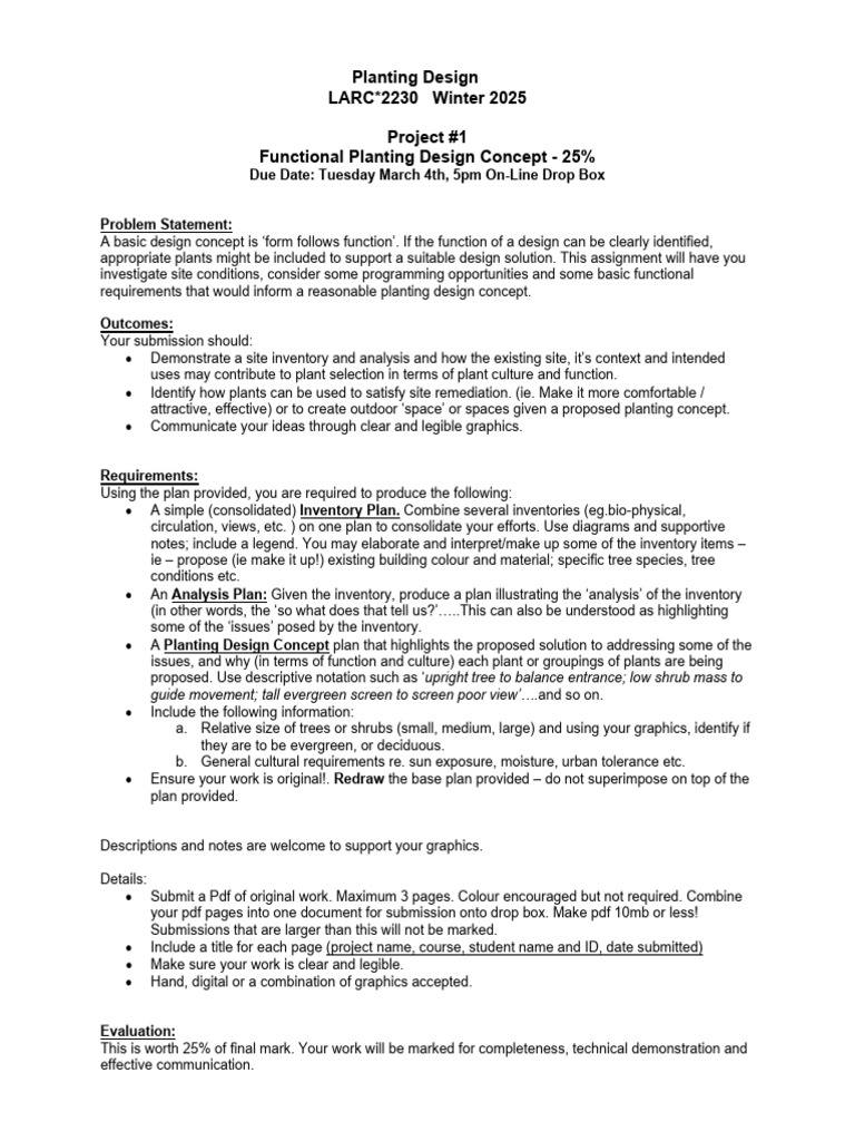 Project 1 2025 Functional Planting Design | PDF | Design | Concept
