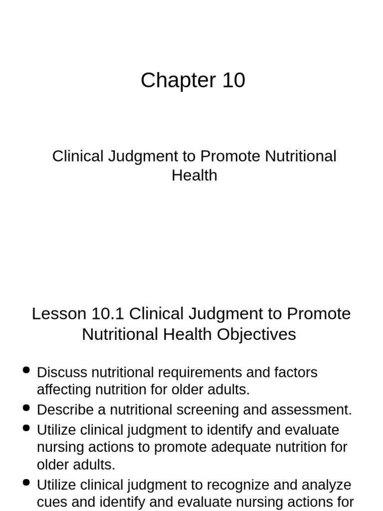 Nutritional Health for Older Adults | PDF | Human Nutrition | Malnutrition