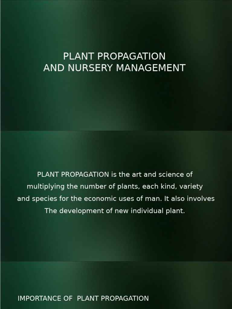 Plant Propagation and Nursery Management | PDF | Seed | Grafting