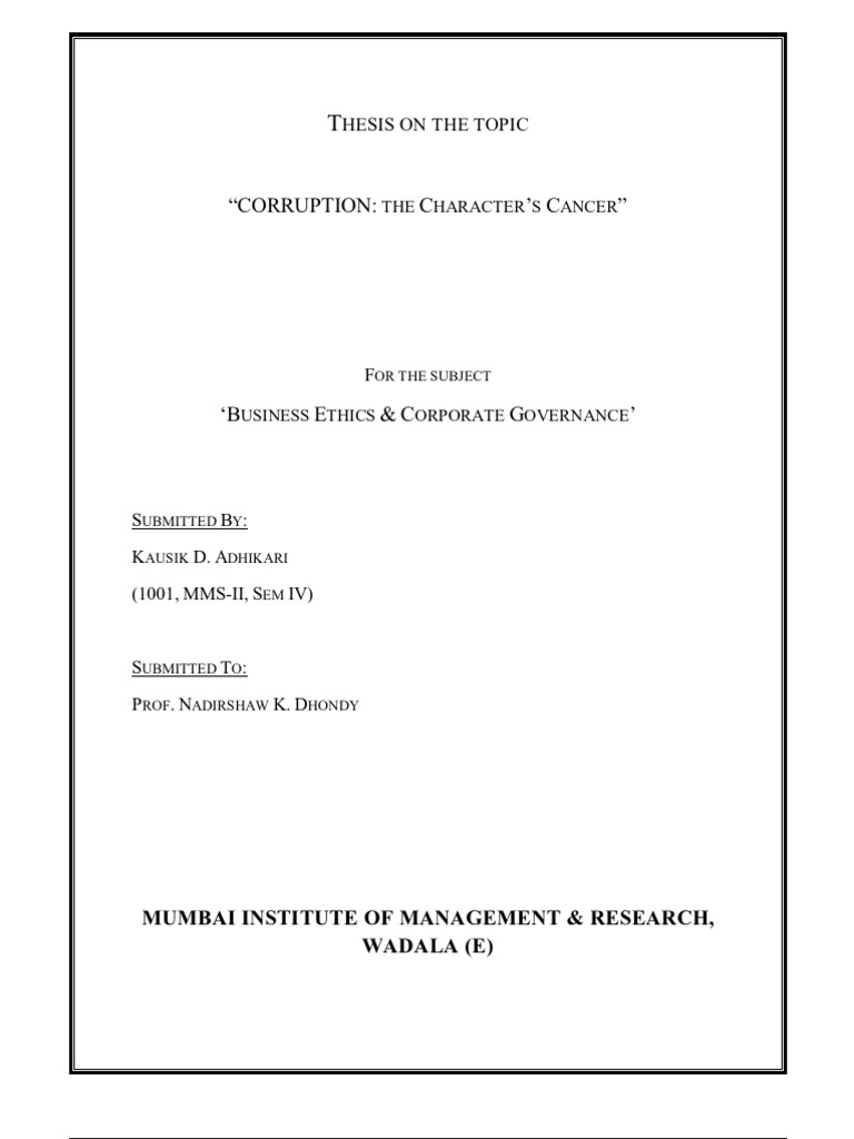 phd thesis on corruption
