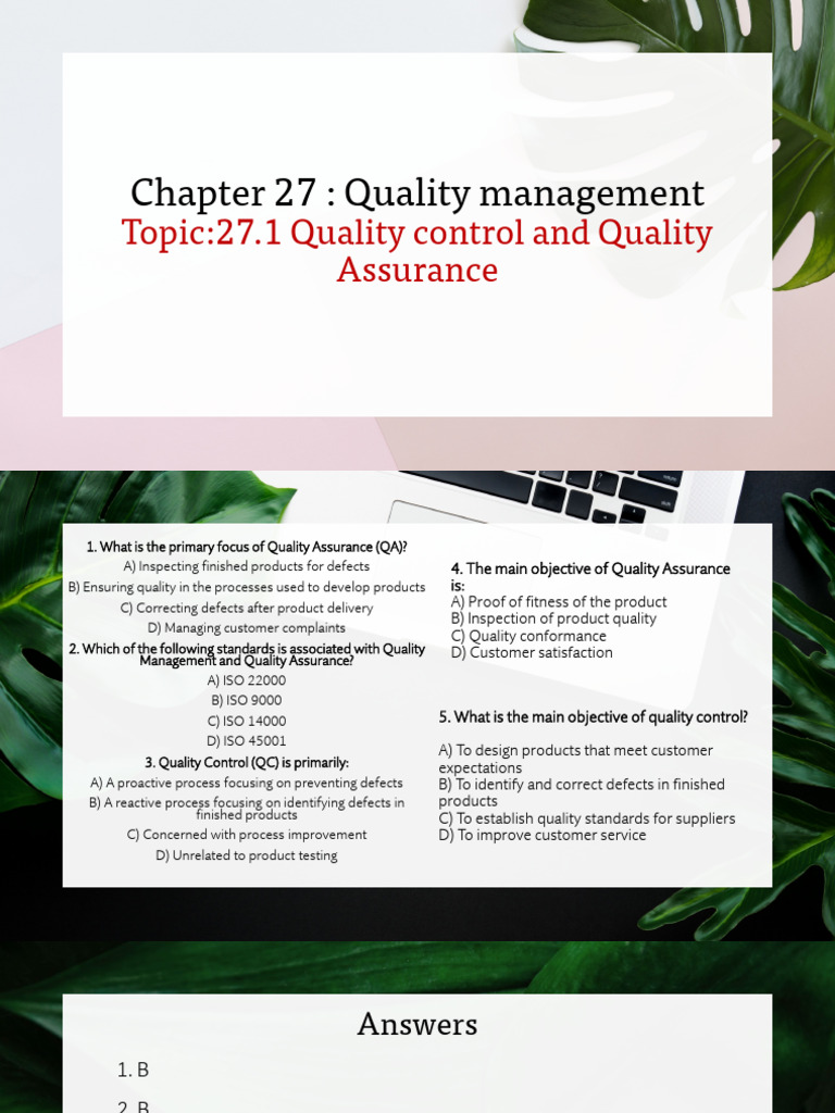 Quality Control and Quality Assurance | PDF | Quality Assurance ...