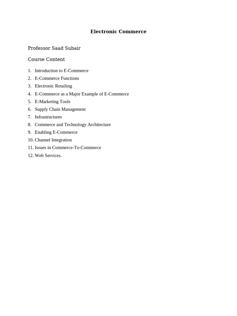 Comprehensive Guide to E-Commerce | PDF