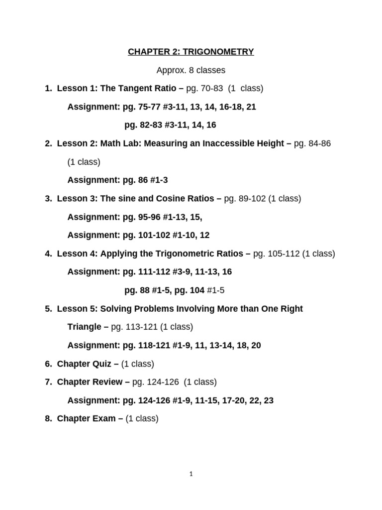 M10C CH 2 Trigonometry Student Notes A | PDF | Trigonometry ...