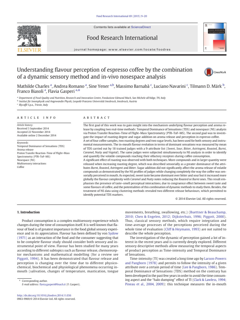 Espresso Coffee Flavor Perception Study | PDF | Taste | Coffee