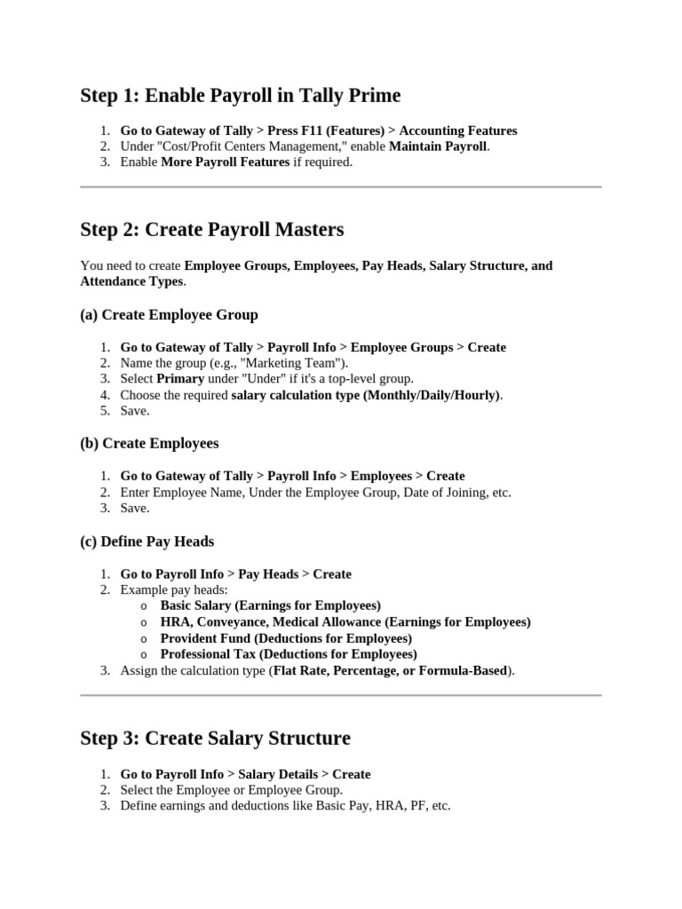 Payroll Procedure | PDF
