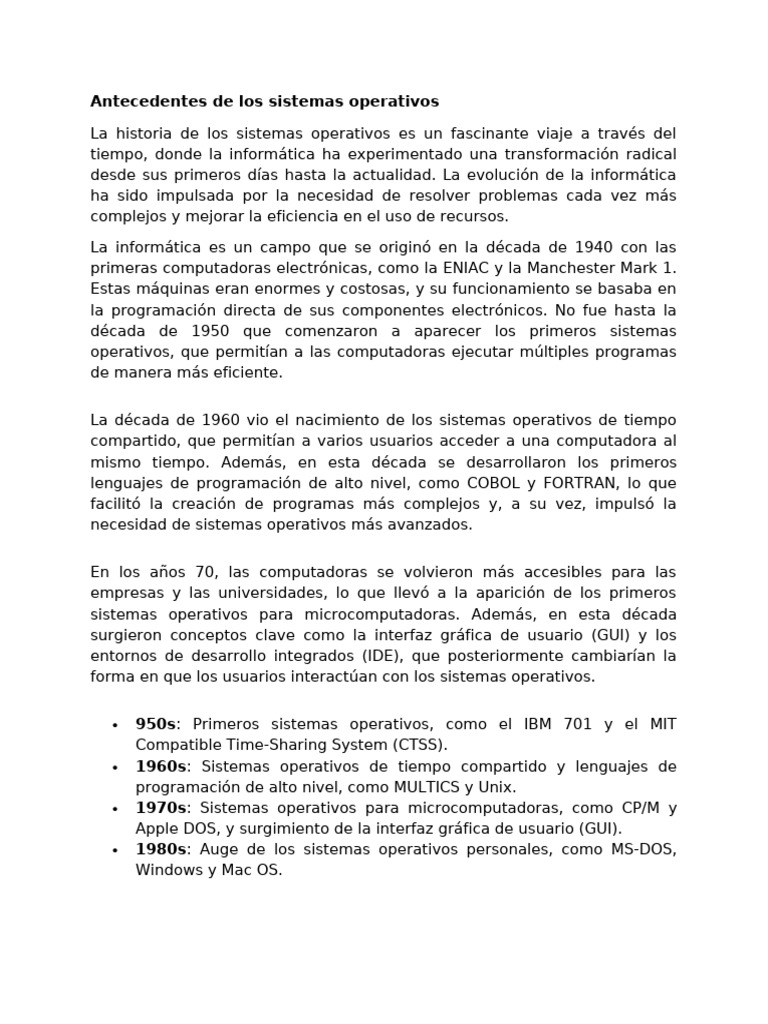 Sistemas Operativos | PDF | Sistema operativo | Hardware de la computadora