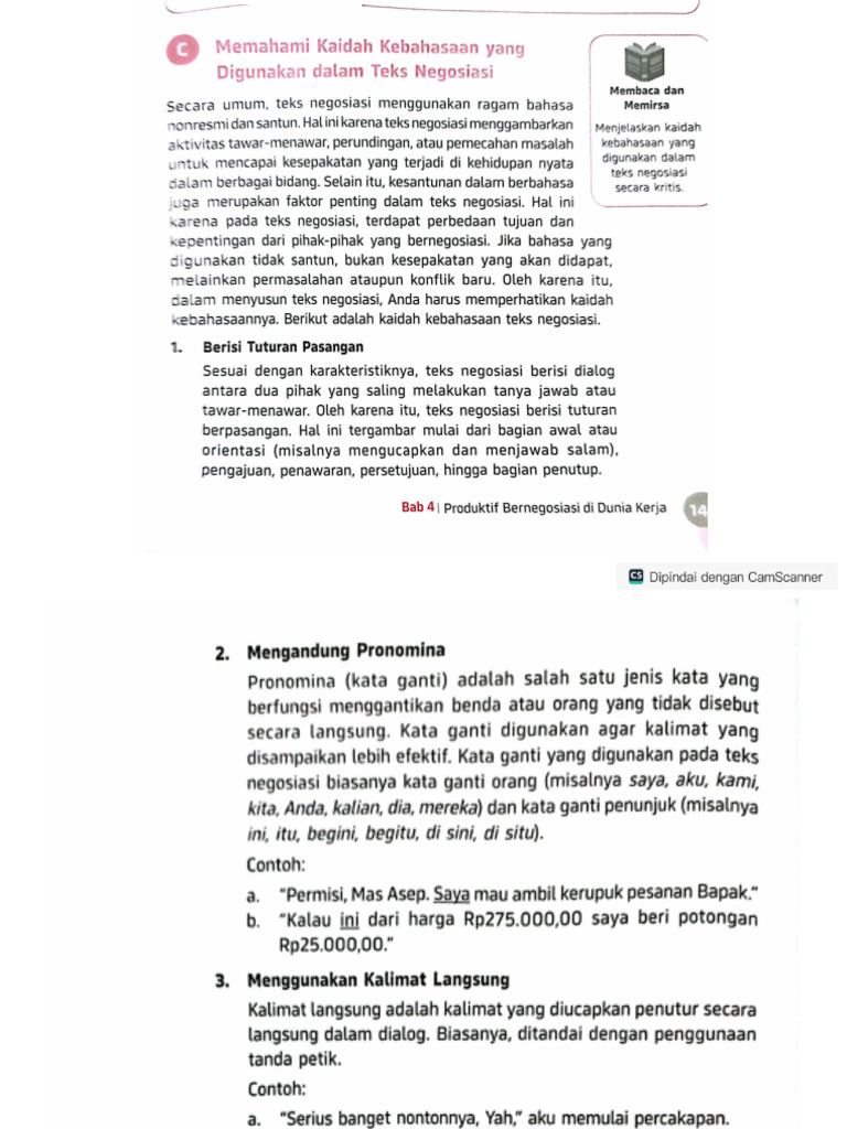 Kaidah Kebahasaan Teks Negosiasi | PDF