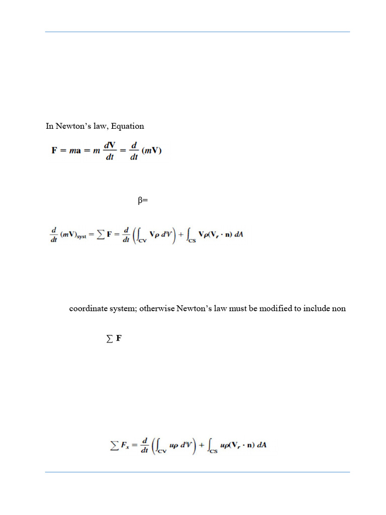 Linear Momentum Equation in Fluid Dynamics | PDF | Momentum | Force
