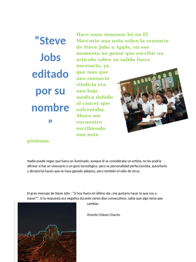 Steve Jobs EXAM | PDF | Apple Inc. | Yo pod