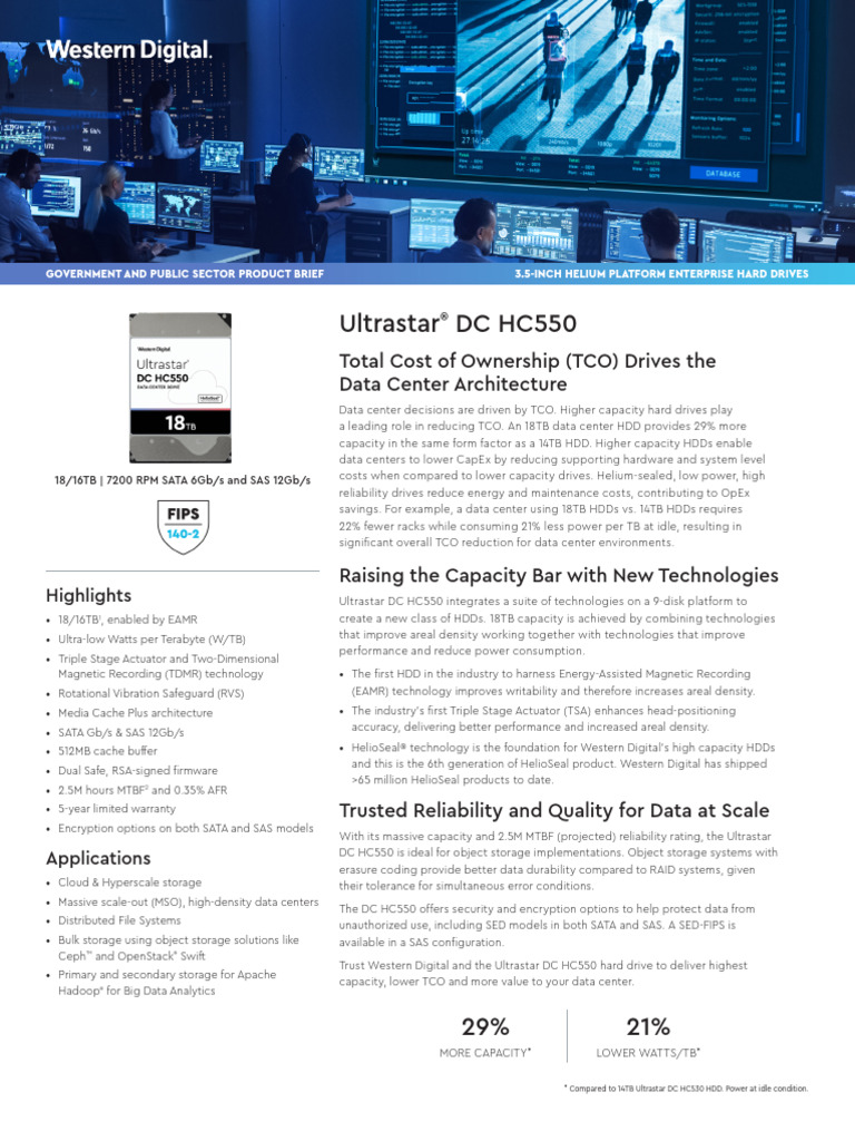 Western Digital Ultrastar DC HC550 16TB SAS | Confronta prezzi