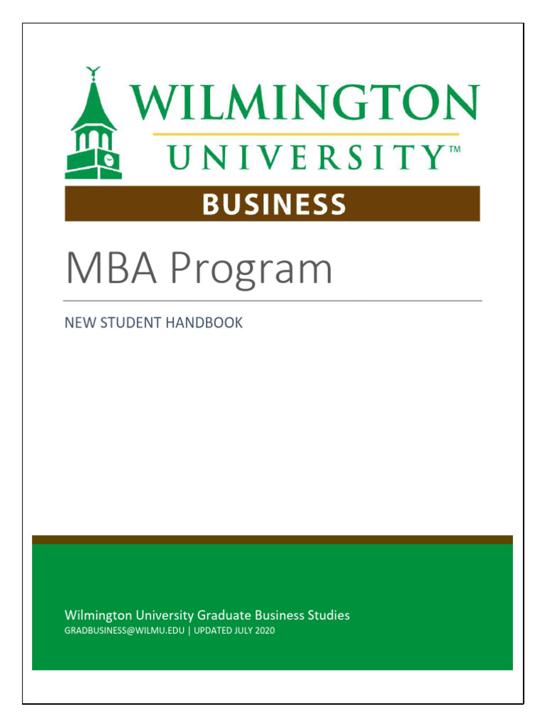 Mba New Student Handbook Updated July 2020 v1 | PDF | Master Of ...