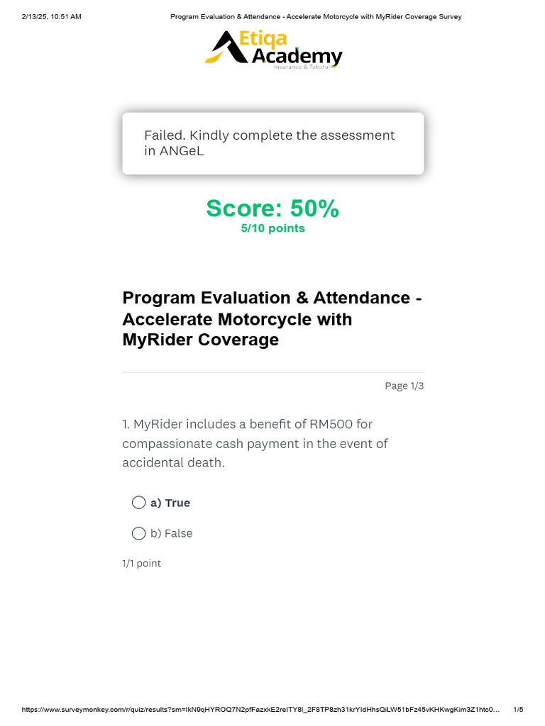 Program Evaluation & Attendance - Accelerate Motorcycle With MyRider ...