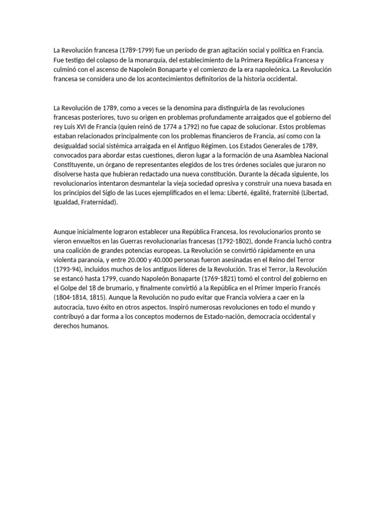 Impacto de la Revolución Francesa | PDF