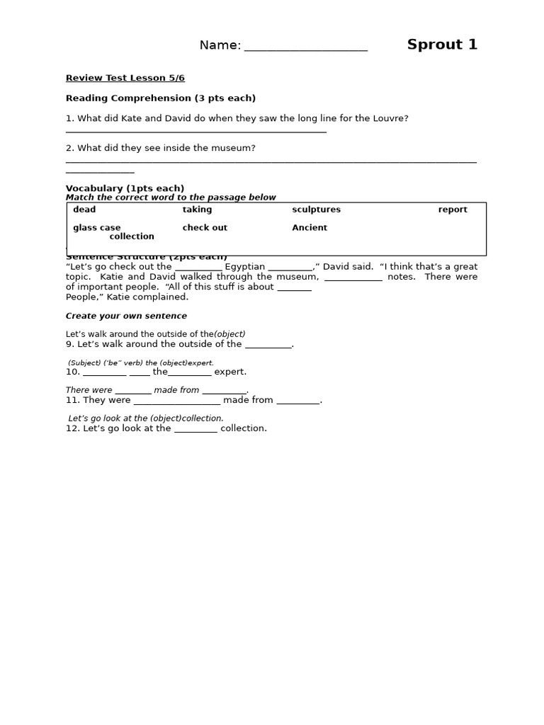 Louvre Museum Review Test | PDF