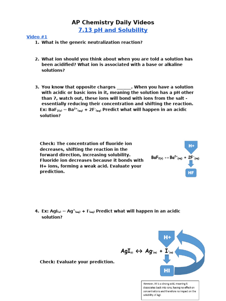 Copy+of+7.13+pH+and+Solubility | PDF