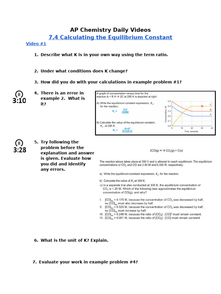 Copy+of+7.4+Calculating+the+Equilibrium+Constant | PDF