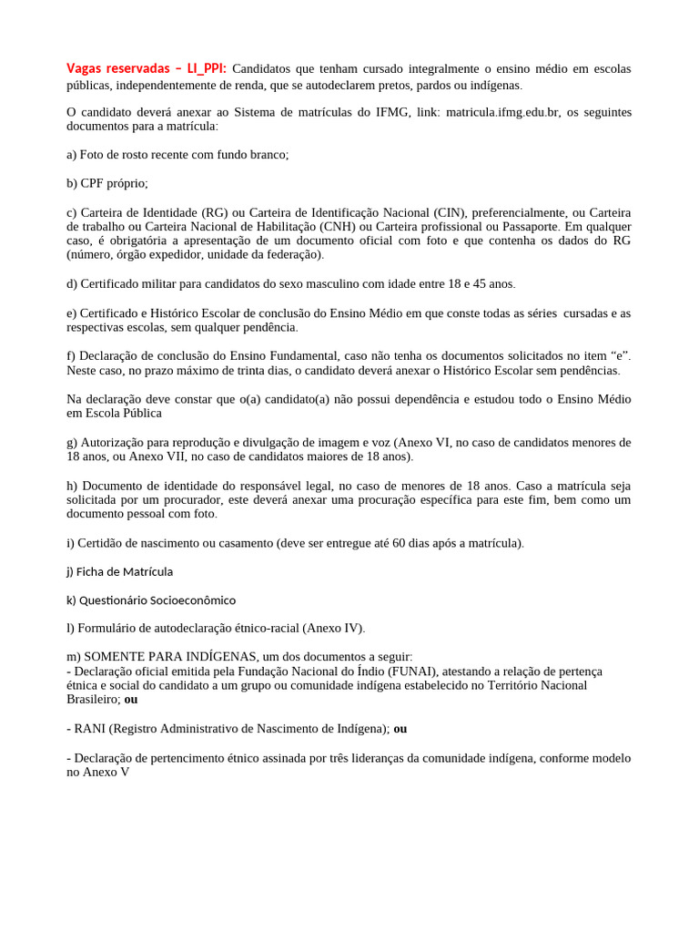 Matriculas de LI PPI | PDF