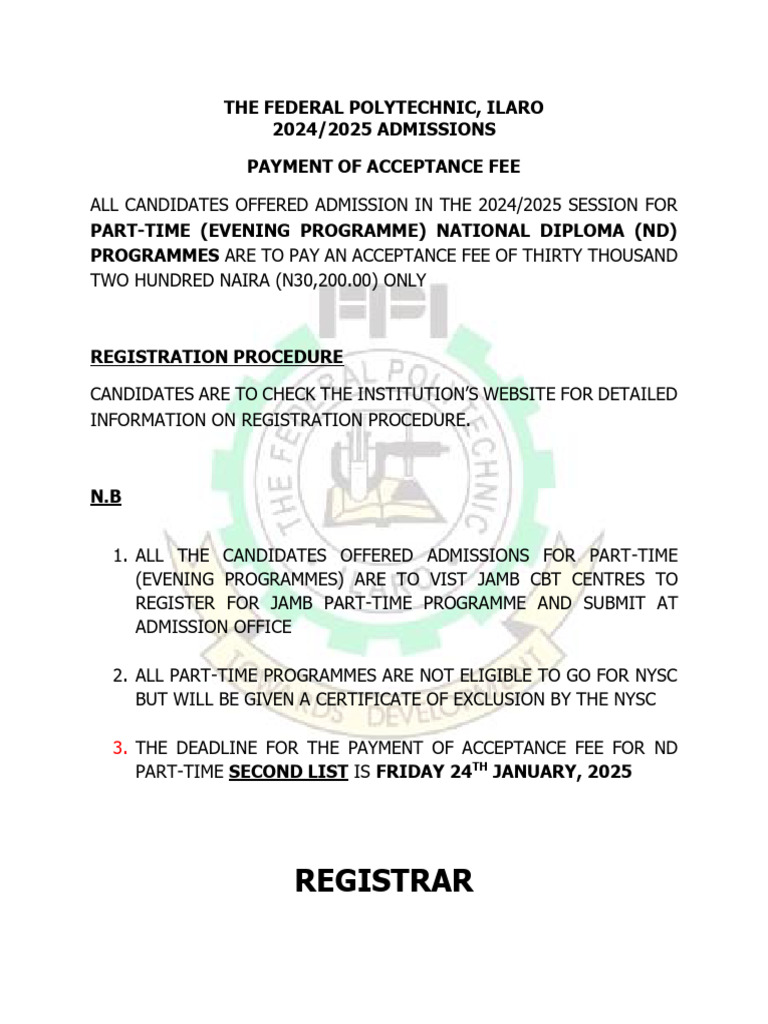2024-2025 ND Part Time Second List Combined-2 - 1737182532 | PDF |  Vocational Education | Qualifications