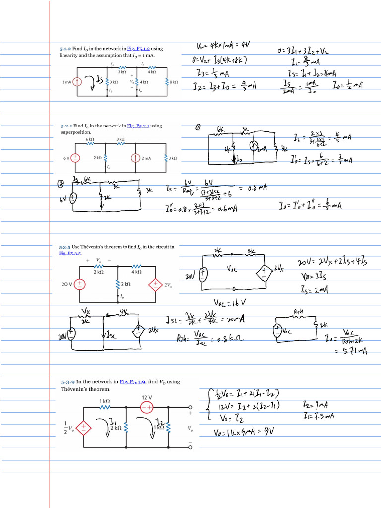 Circuit Analysis and Current Calculations | PDF