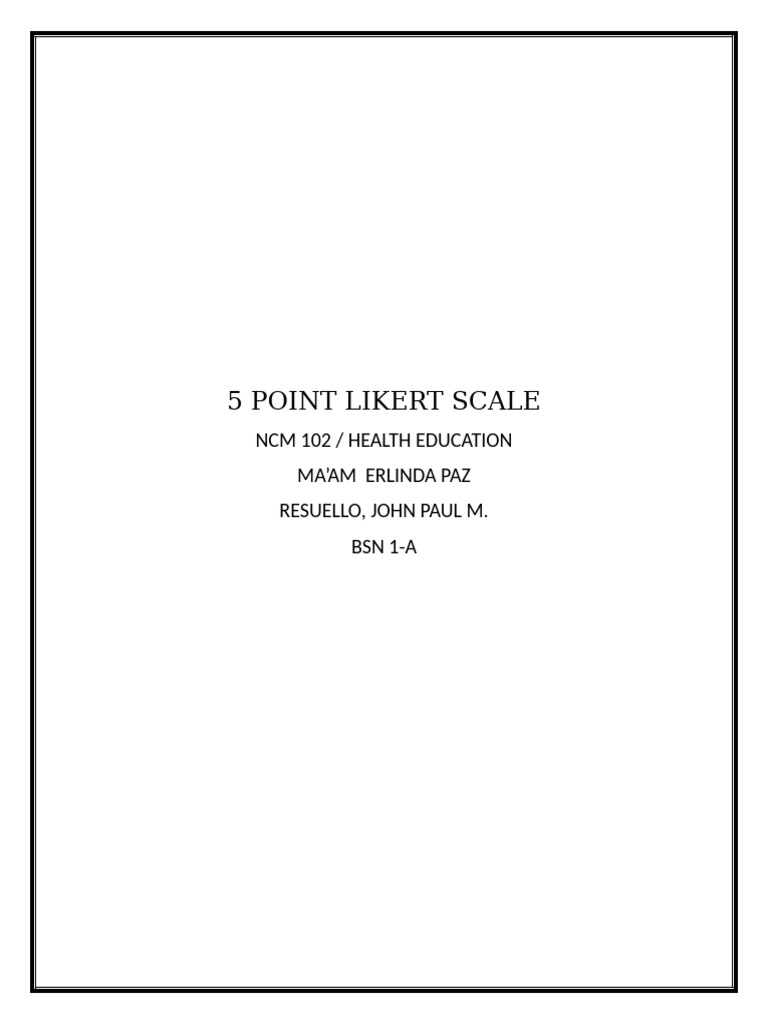5 POINT LIKERT SCALE | PDF