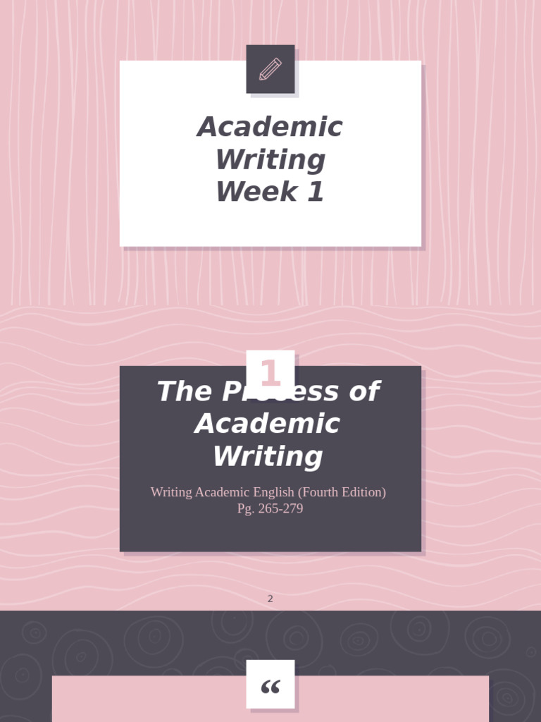 W1 - The Process of Academic Writing and Using Ourside Sources | PDF ...