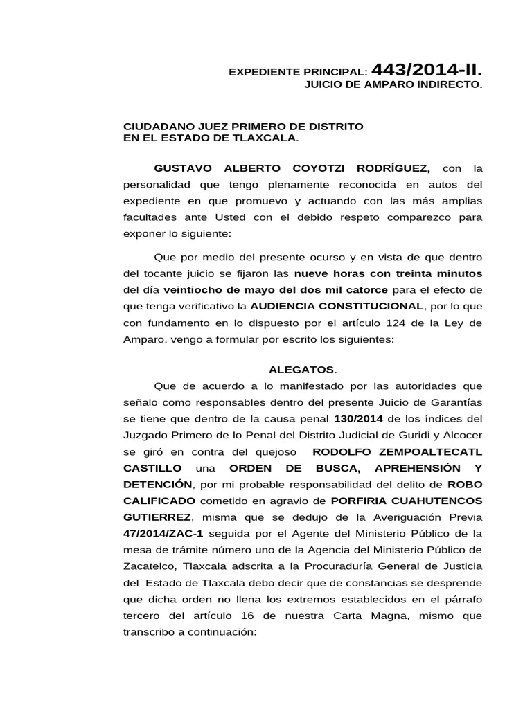 Alegatos en Juicio de Amparo 443/2014-II | PDF | Castigos | Justicia