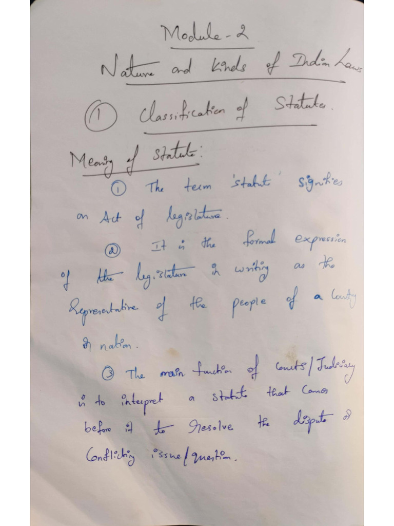 Module-2 Classification of Statute | PDF