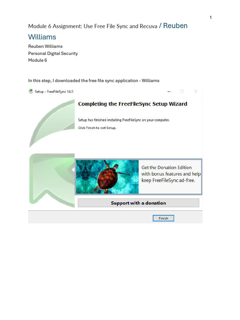 Module 6 Assignment Use Free File Sync and Recuva | PDF