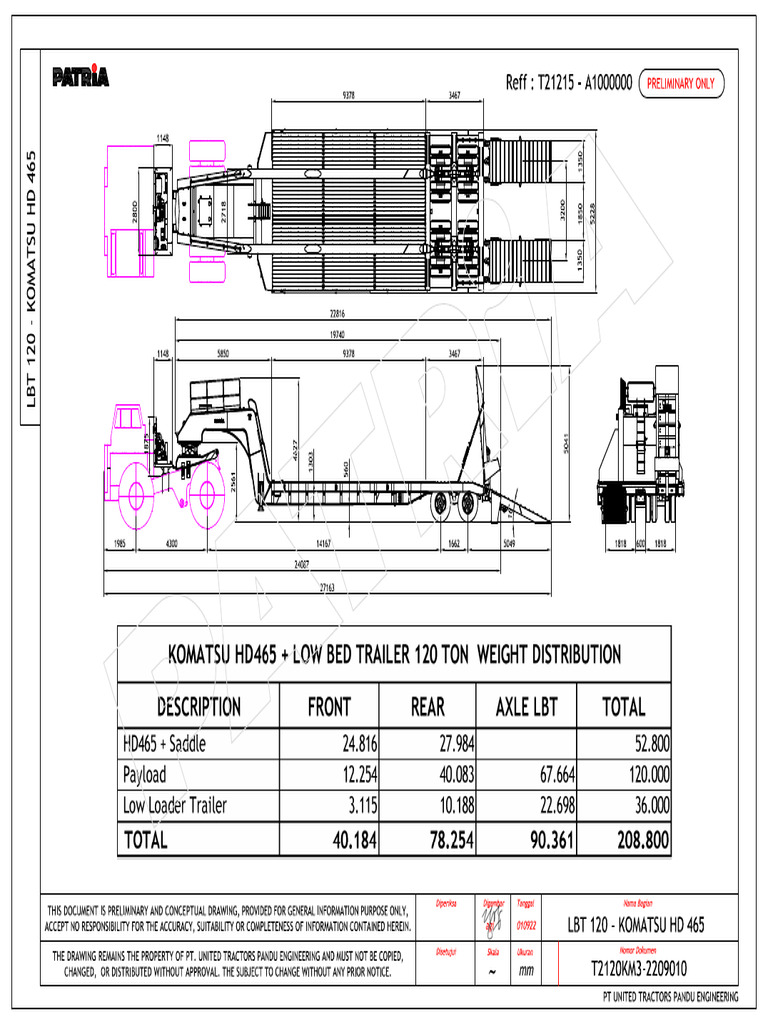 Low Bed Trailer Specifications LBT 120 | PDF
