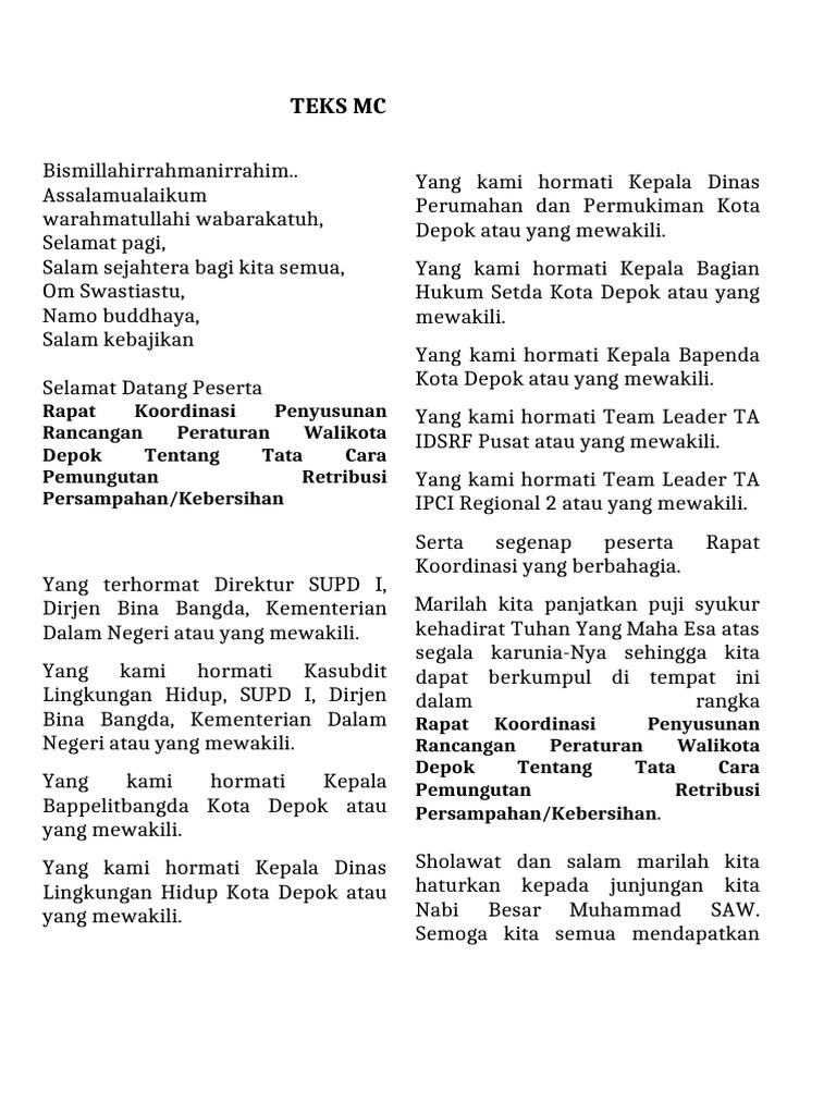 Teks MC | PDF