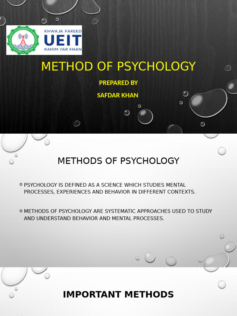 Methods of Psychology | PDF | Psychology | Experiment