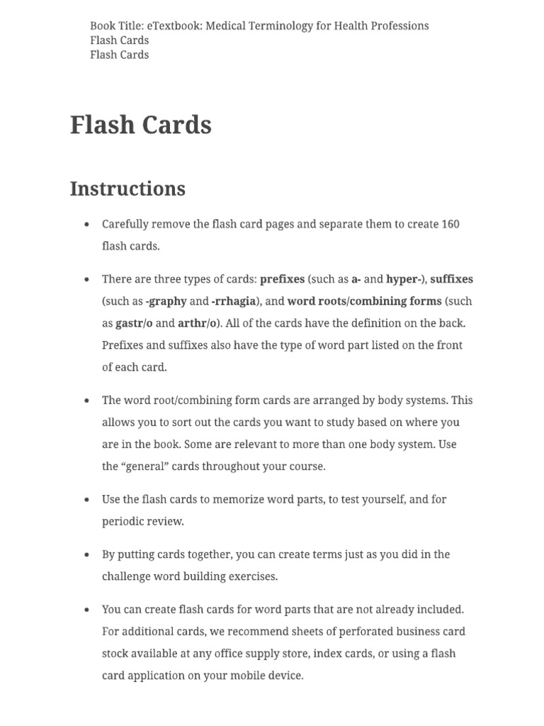 Flash Cards | PDF
