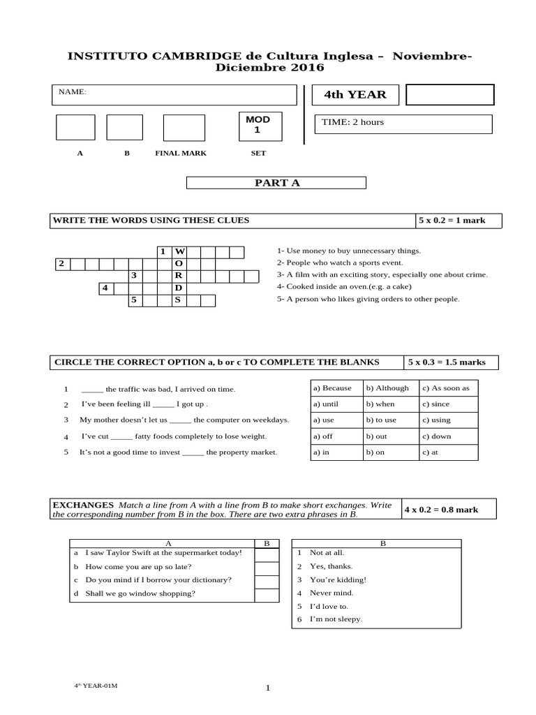 Cambridge English Exam Practice 2016 | PDF