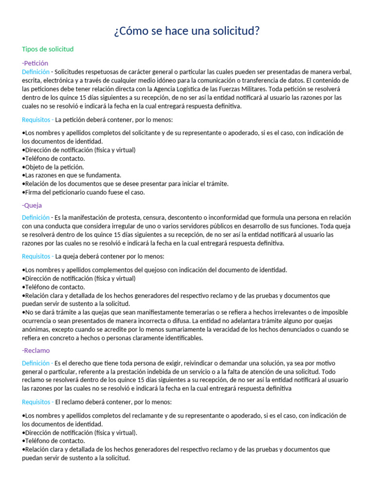 Cómo Se Hace Una Solicitud | PDF