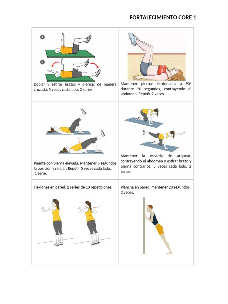 Ejercicios de Fortalecimiento Core PDF | PDF