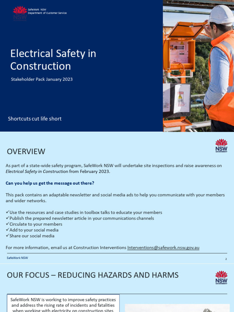 Electrical Safety in Construction Stakeholder Pack | PDF | Electrician ...