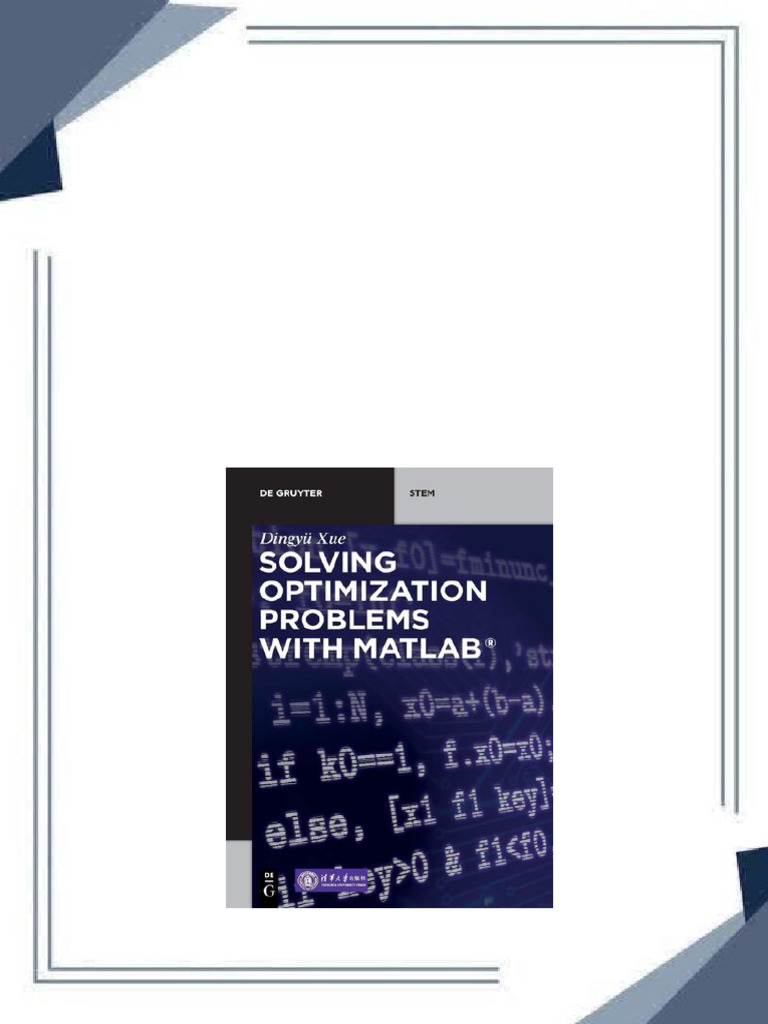 Complete solving optimization problems with matlab de gruyter stem 1st