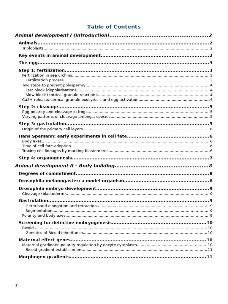 Animal development I | PDF | Zygosity | Fertilisation