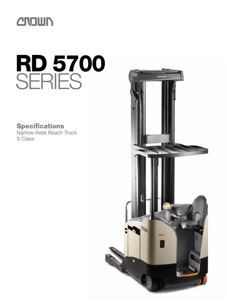 RD 5700 Series Narrow-Aisle Truck Specs | PDF | Truck | Elevator