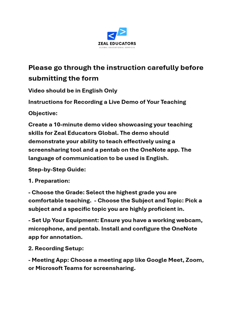 Demo Video Instruction | PDF
